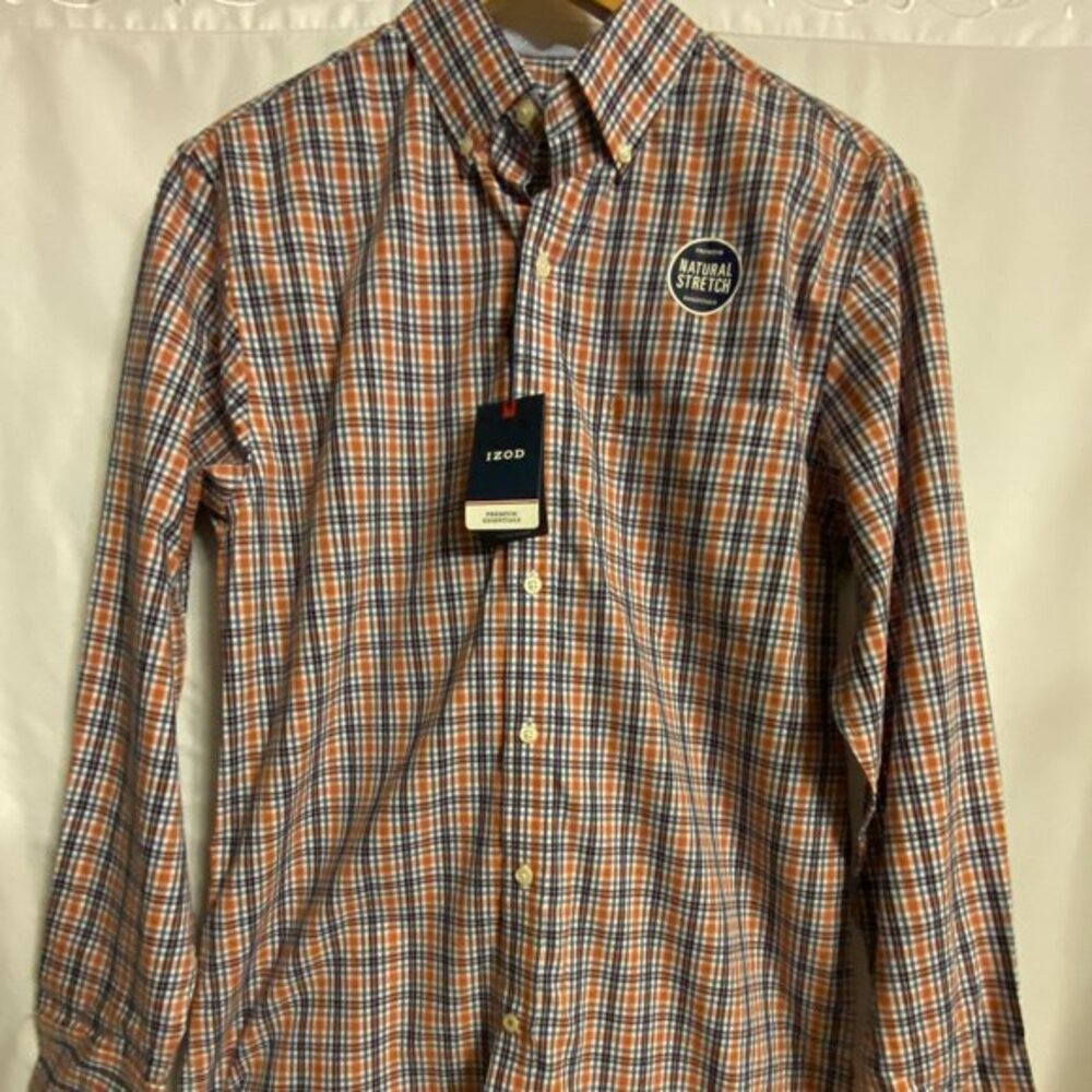 Izod Men's Orange Rust Dress Shirt Size Small NWT